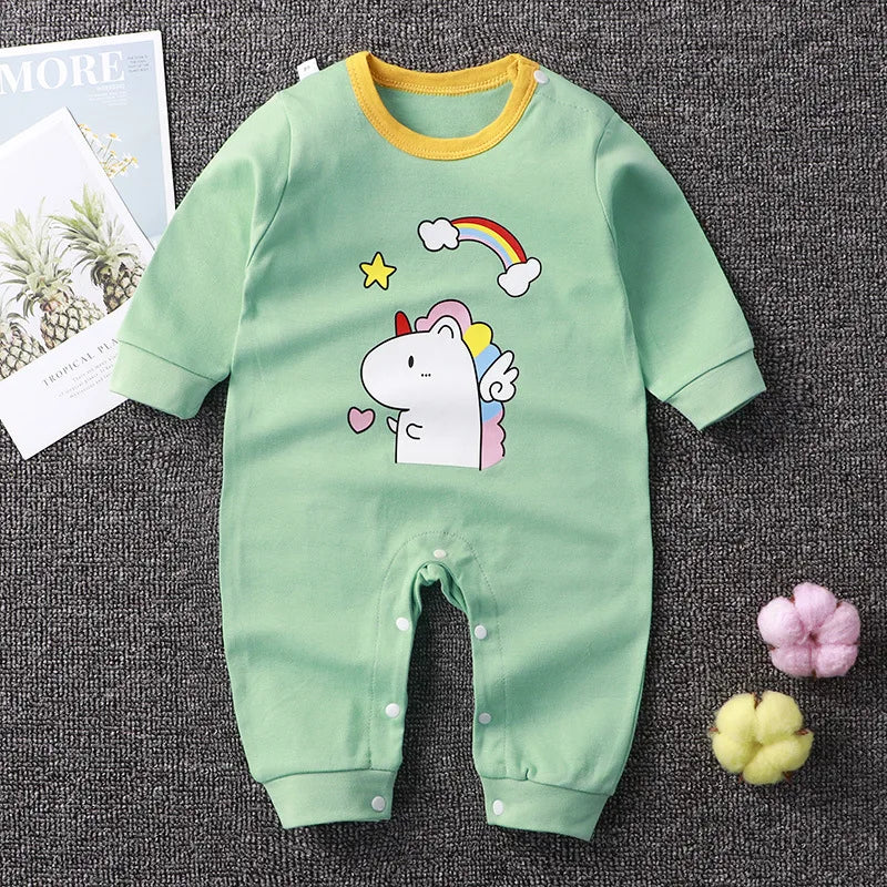 2024 Spring Autumn 0-2 Years Old Baby Romper Baby Jumpsuit Boys Girls Long-sleeved Trousers Newborn Romper Climbing Clothes - Korvel
