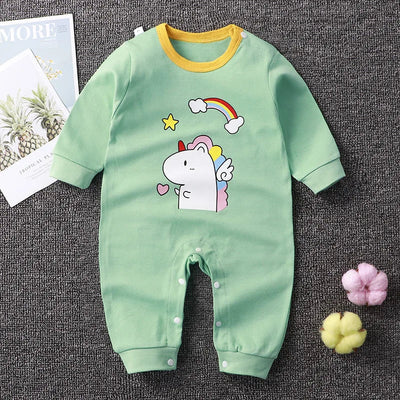 2024 Spring Autumn 0-2 Years Old Baby Romper Baby Jumpsuit Boys Girls Long-sleeved Trousers Newborn Romper Climbing Clothes - Korvel