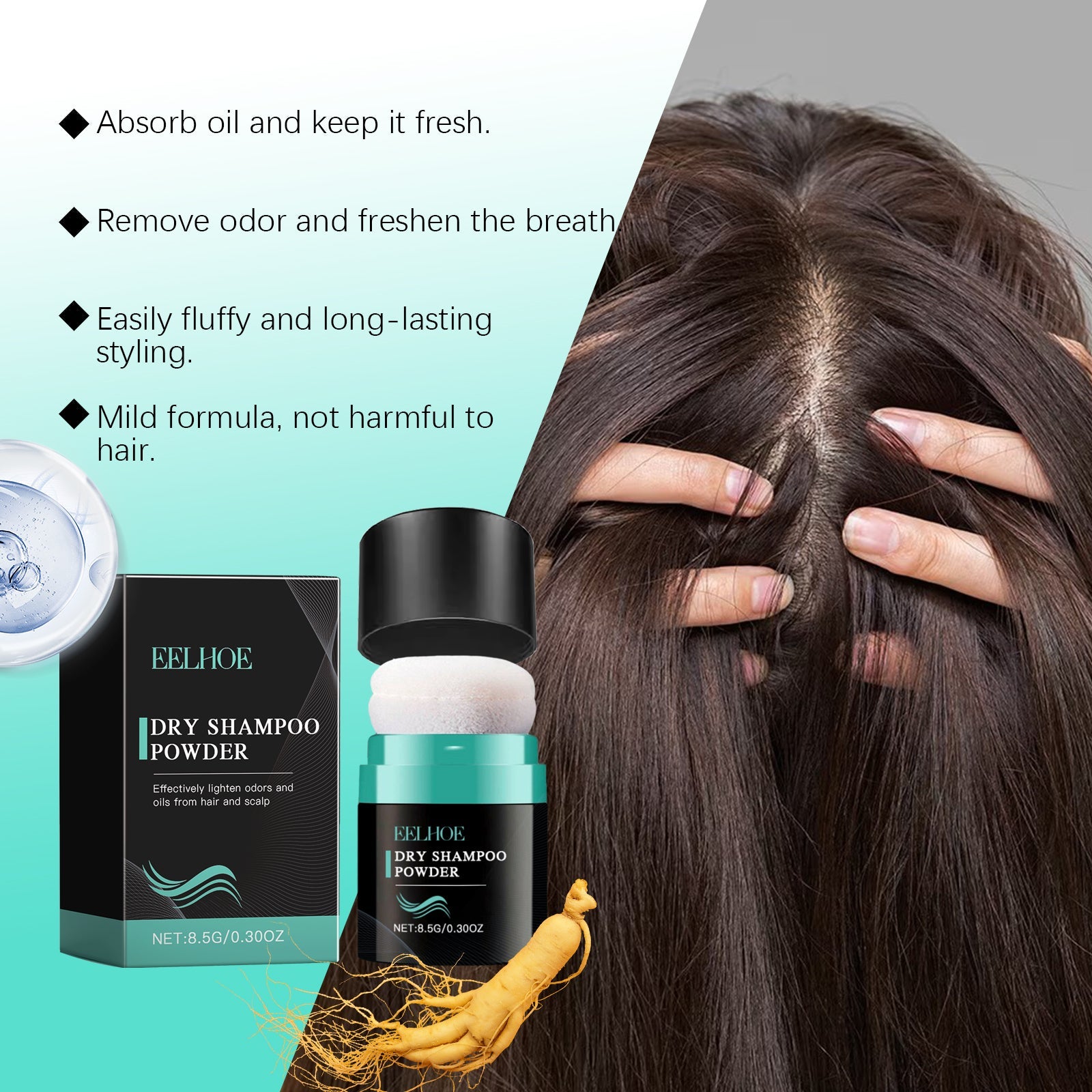 Dry Cleaning Hair Volumizing Powder Lazy Refreshing Oil Control Volumizing Powder Bangs Styling Leave-In Dry Powder - Korvel