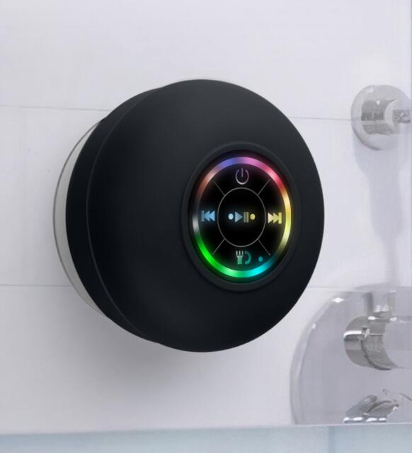 Large suction cup waterproof Bluetooth speaker LED light emitting waterproof bathroom Bluetooth speaker portable Bluetooth speaker - Korvel