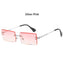 Trendy Men Women Summer Rimless Sunglasses Fashion Small Rectangle Sun Glasses Traveling Style UV400 Shades Eyewear - Korvel