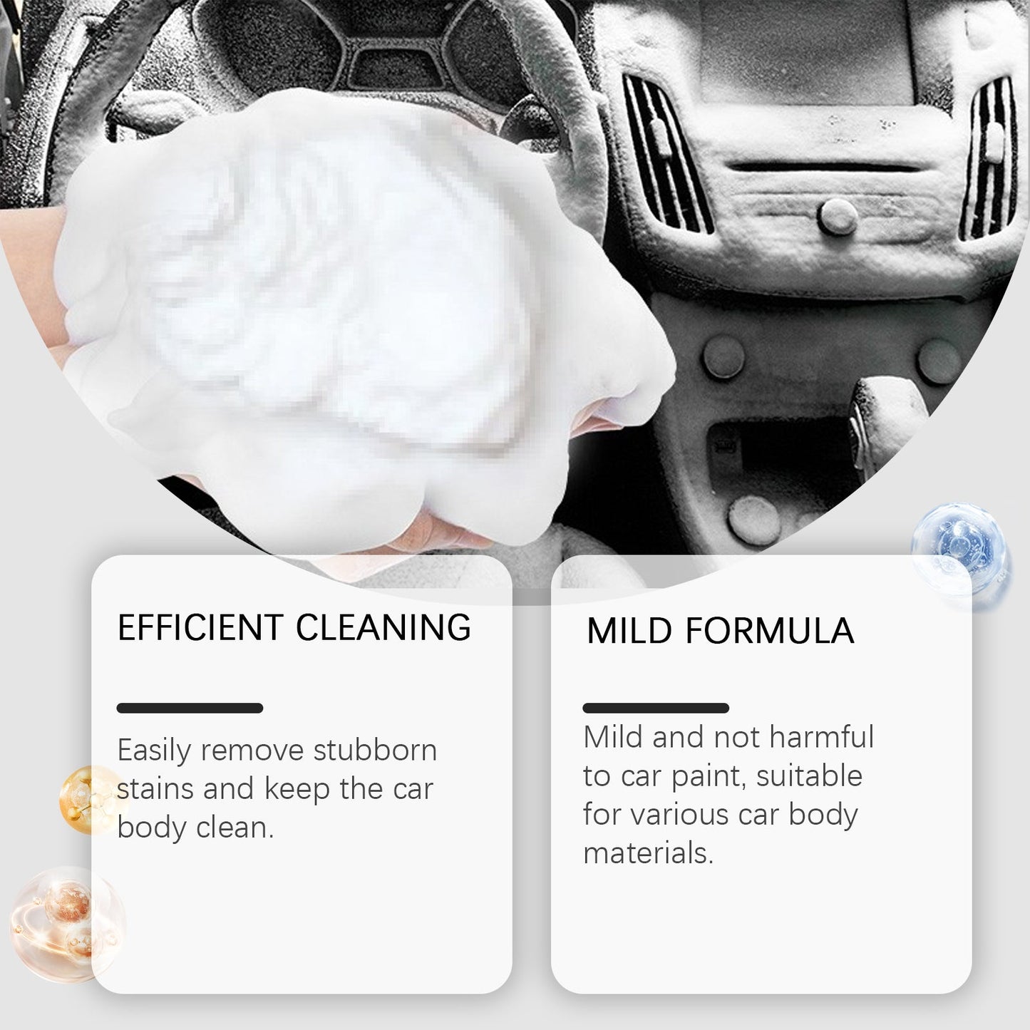 Automotive Spray Cleaner, Automotive Interior Glass Oil Film Decontamination Multi-Functional Foam Cleaner - Korvel