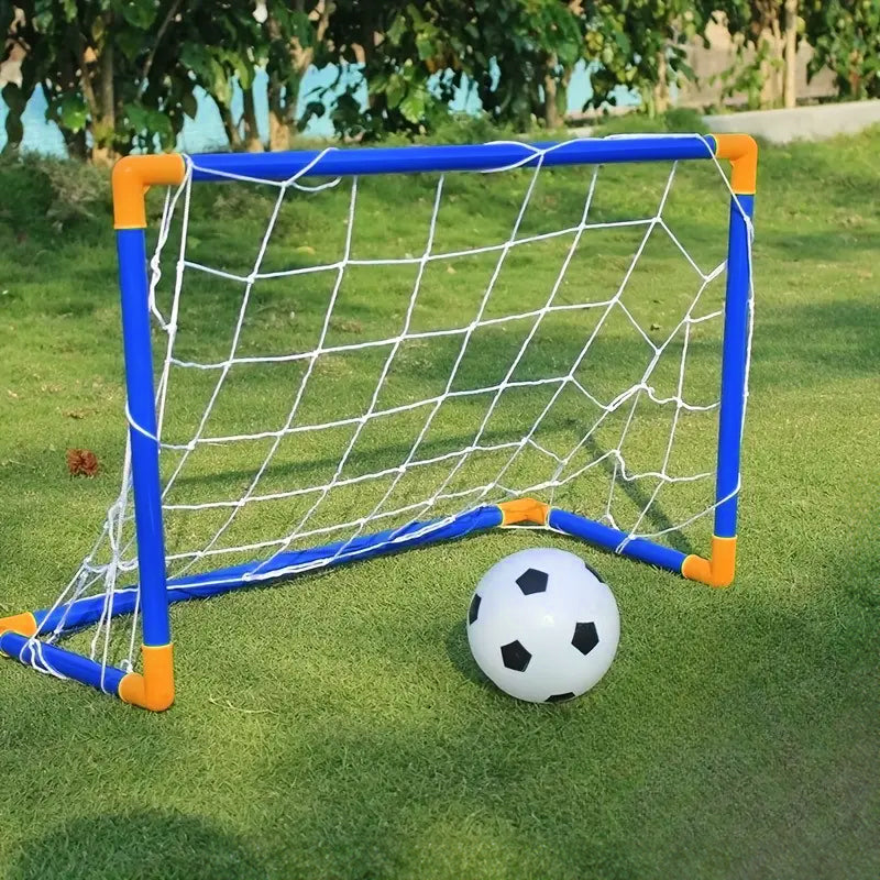 Mini foldable plastic soccer set, detachable posts, high-strength, indoor/outdoor, kids' bday gift - Korvel