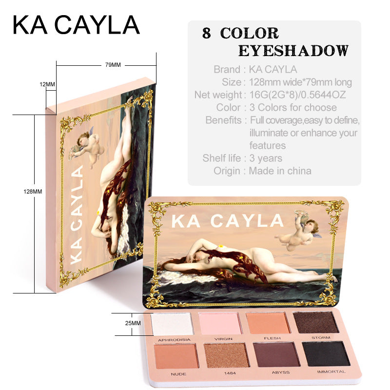 KA CAYLA 8 Colors Eyeshadow Palette EVA Matte Pearl Glitter Eyeshadow Palette - Korvel