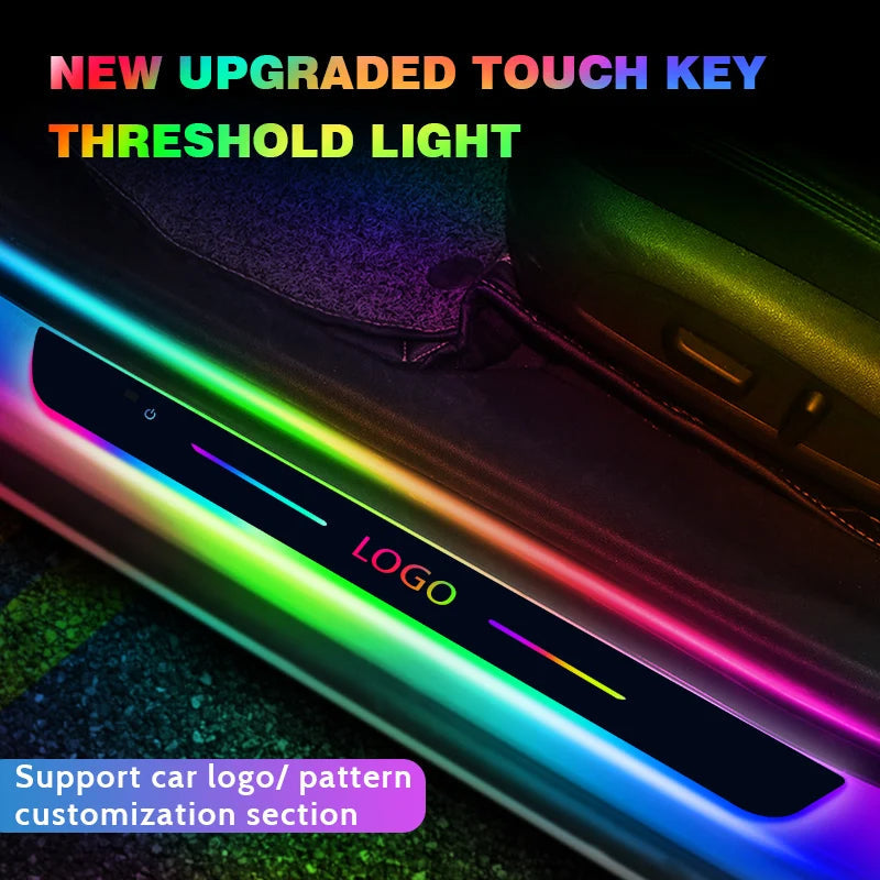 Lumière de bienvenue LED universelle en acrylique pour voiture - Ensemble de 4 pièces