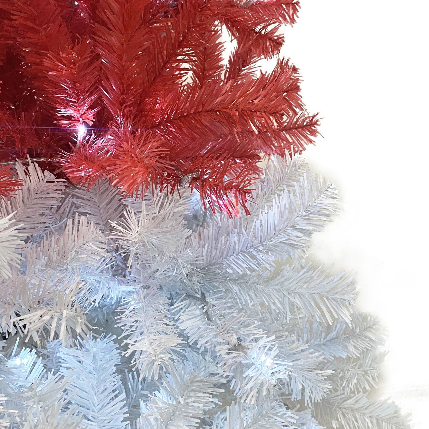 6FT Curved Top Artificial Fir Christmas Tree with LED Lights
