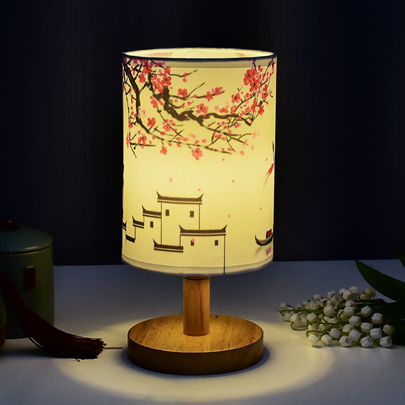 Literary desk lamp bedroom sleeping bedside lamp retro decoration residential dormitory LED night light - Korvel
