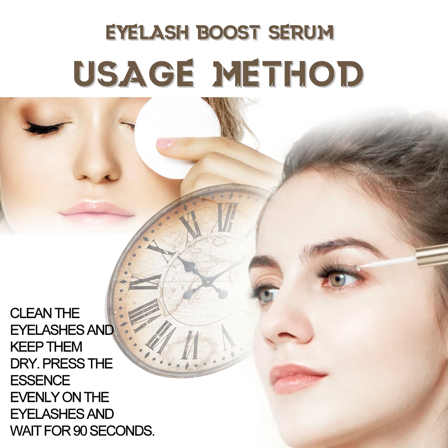 Eyelash Boost Serum, Black Thick Eyelashes Curling Beautiful Slender Long Natural Makeup Not Easy To Stain Mascara - Korvel