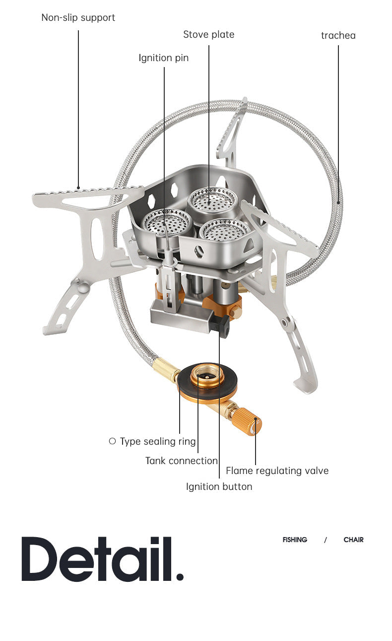 Design Camping Gas Stove Delicate Appearance Outdoor Hiking Portable Gas Stov - Korvel