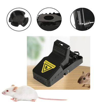 Black Reusable Plastic Mouse Trap Traps Rodent Catcher Home Mousetrap Killer Mouse Snap Traps Rodent Catcher - Korvel