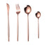 Portuguese Stainless Steel Knife Fork Spoon Golden Steak Knife Fork Set Four-Piece Tableware Set - Korvel