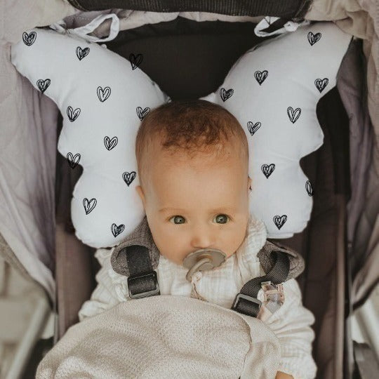 Multifunctional Baby stroller neck pillow butterfly shape strap connection baby out of shock pillow - Korvel