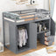 Cama loft tamaño twin con armario y almacenamiento en gris