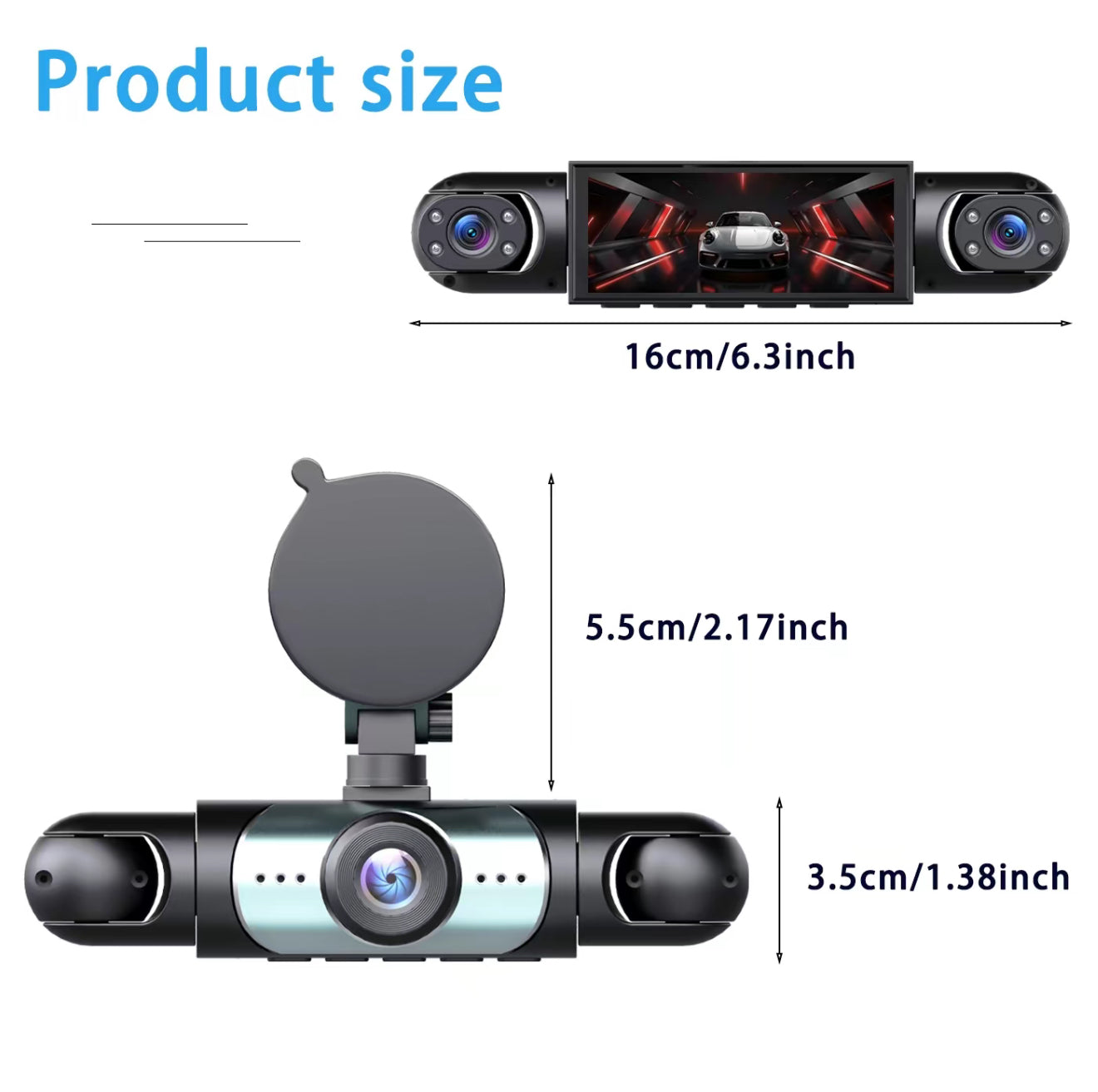 Cámara Dash 4 Vías FullScope para Monitoreo Completo del Vehículo
