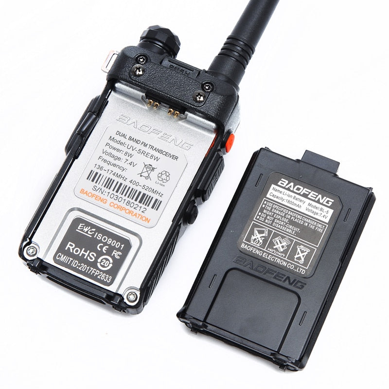 BaoFeng UV-5RE 8W Powerful Walkie Talkie 10km Dual Band UV5RE 2 way Radio VOX Flashlight Long Range Portable Hunting Ham Radio - Korvel