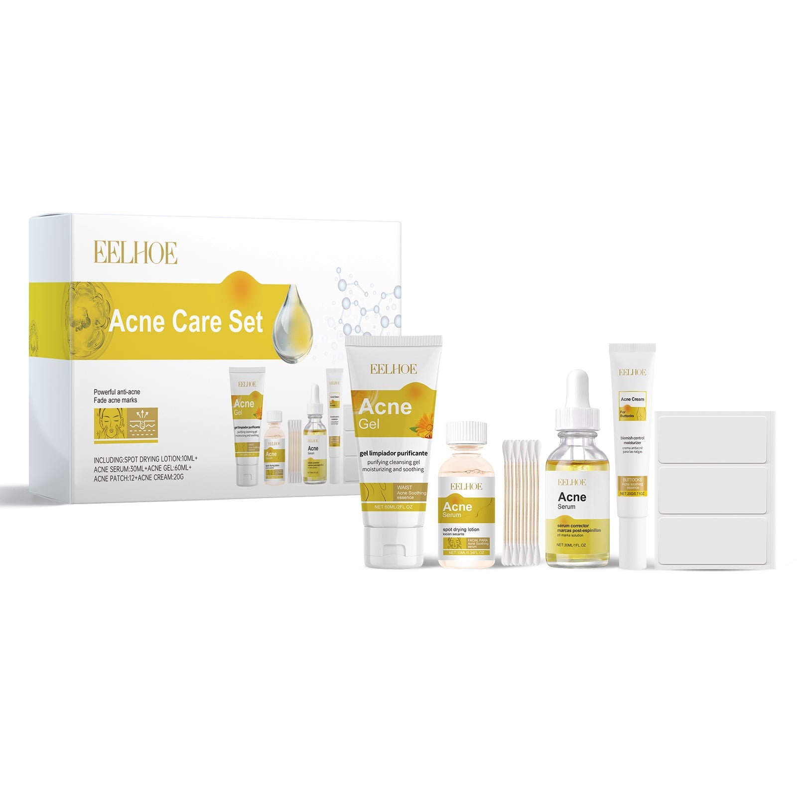 Acne Skin Care Set Skin Care For Acne Skin Is Suitable For Moisturizing And Beautify Soft Skin - Korvel