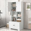 Elegant 4-Door Bathroom Storage Cabinet with Adjustable Shelves
