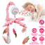 Mobile musical Gbruno pour filles - 12 mélodies et 5 hochets en fleurs