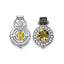1.00 Carat Genuine Citrine & Diamond Accent Sterling Silver Earrings