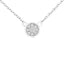 10K White Gold Diamond Flower Pendant Necklace - Adjustable Chain