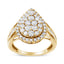 10K Yellow Gold Plated .925 Sterling Silver Diamond Cocktail Ring - Size 7