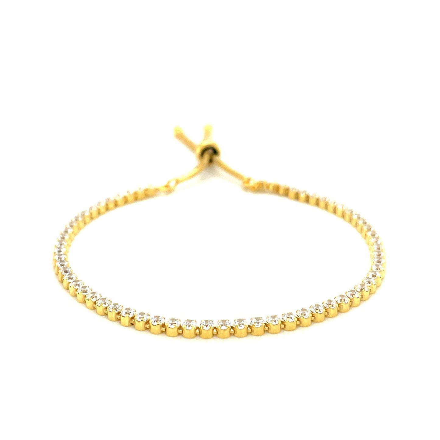 Pulsera Ajustable Estilo Tenis con Circonitas en Plata de Ley