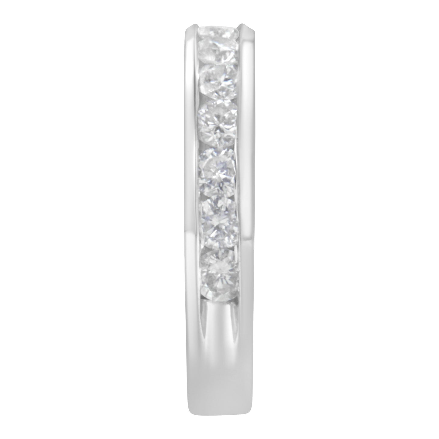 Bague demi-éternité en diamant certifié IGI de 1,0 Cttw en or blanc 18K