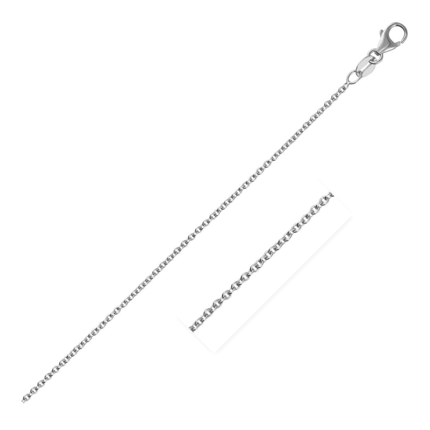 Cadena de eslabones redondos de cable de oro blanco de 14k - 1.5mm