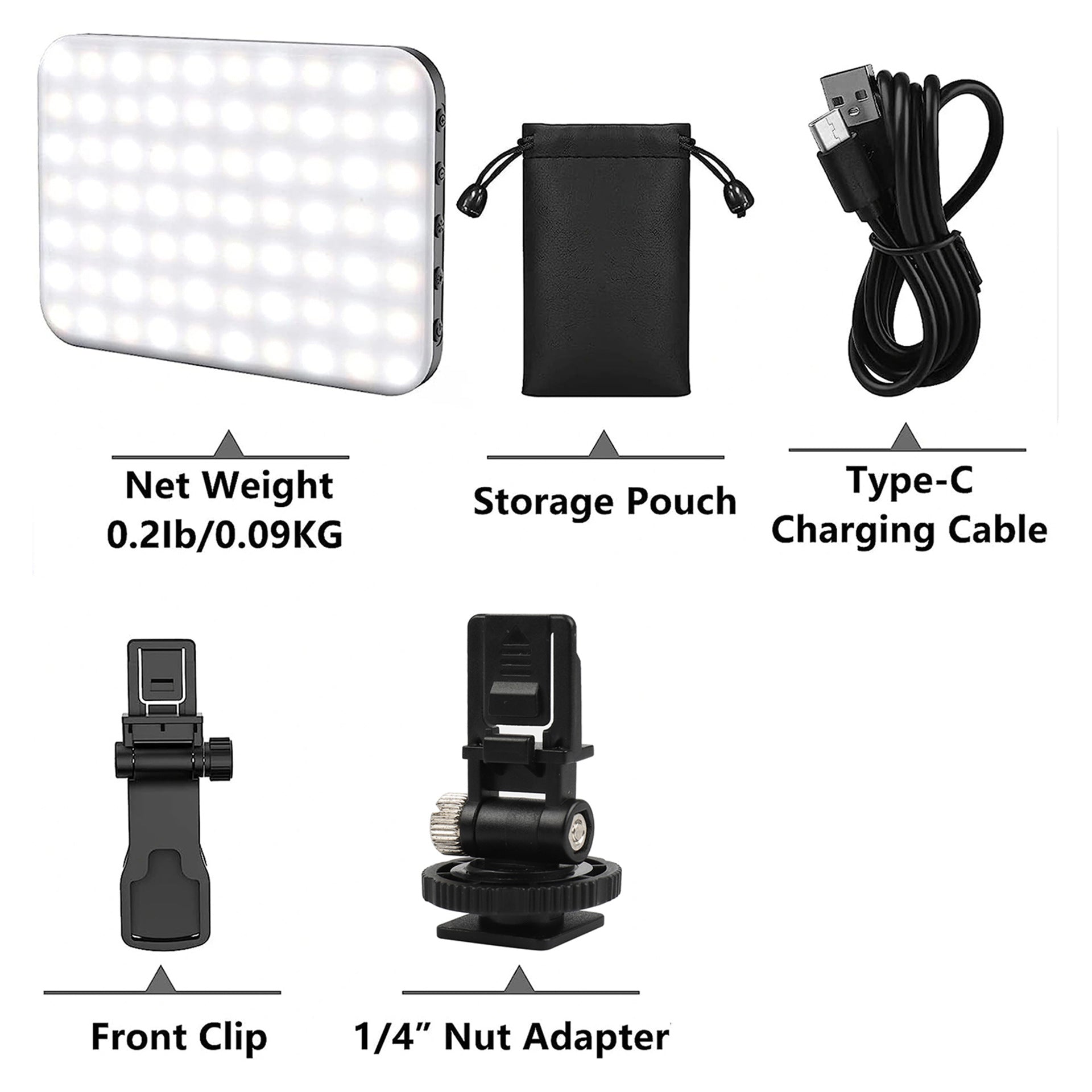 LED lights Mobile phone fill light pocket Portable vlog Tiktok live video shooting selfie night light - Korvel