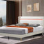 LED light with remote control and color changing at the head of the bed. The bed is firm and stable and easy to assemble - Korvel