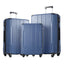Hardshell Luggage Sets 3 Pcs Spinner Suitcase with TSA Lock Lightweight 20''24''28'' Blue + ABS - Korvel