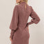 Vestido Mini de Manga Larga con Cuello Mock de Brillo