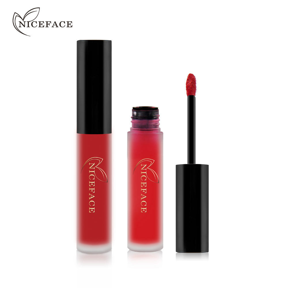 NICEFACE Matte Lip Glaze Does Not Fade And Does Not Stick To Cup Lip Gloss Non-Moisturizing Lipstick Orange - Korvel