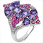Bague de fiançailles en argent sterling avec améthyste et rubis de 2,58 carats