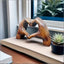 Creative Mother's Day heart-shaped resin statue gift home living room desktop decoration - Korvel