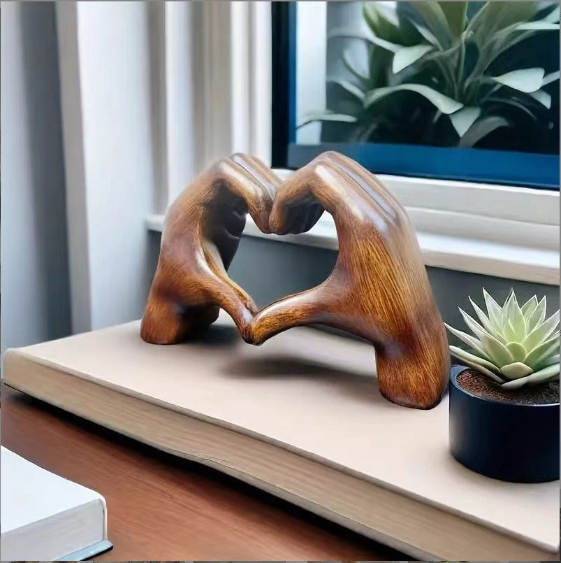 Creative Mother's Day heart-shaped resin statue gift home living room desktop decoration - Korvel