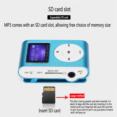 Screen Card Mp3 Card Clip Mp3 Metal Aluminum Housing Sports Mp3 - Korvel