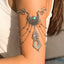 Bohemian metal chain jewelry arm chain punk retro dream catcher net leaf tassel open arm bracelet - Korvel