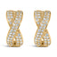 Pendientes de aro huggie de diamantes en oro amarillo de 14 quilates