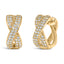 Pendientes de aro huggie de diamantes en oro amarillo de 14 quilates