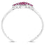 Bracelet en argent sterling avec rubis et topaze blanche de 7,38 carats