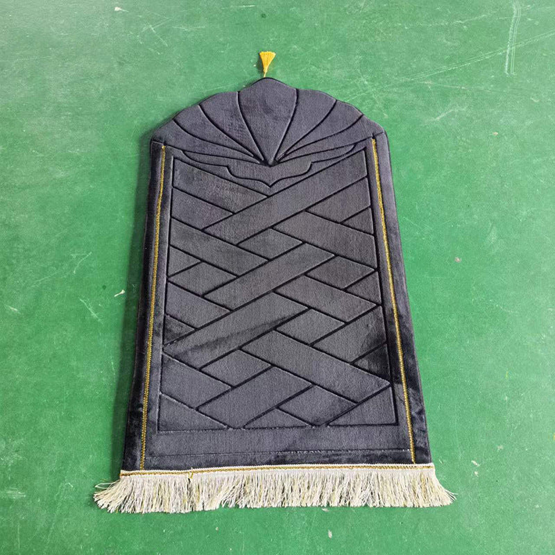 Shell shaped solid color carpet irregular flannel sponge thickened short flannel embossed portable floor mat - Korvel