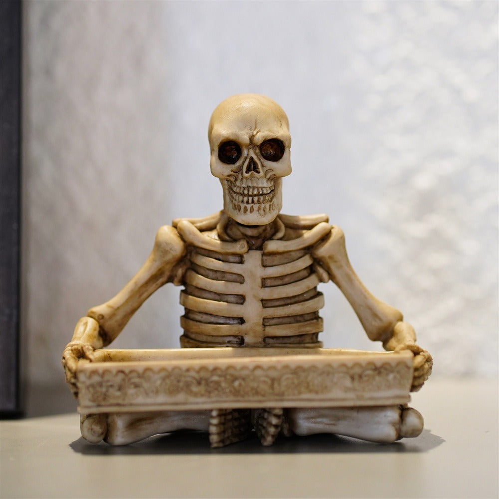 Antique Skull Holding Slot Storage Small Tray - Korvel