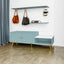 Modern Tiffany Blue Shoe Storage Bench with Cushions
