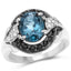 4.27 Carat London Blue Topaz & Spinel Sterling Silver Ring
