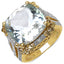 14K Yellow Gold Plated Amethyst & White Topaz Ring