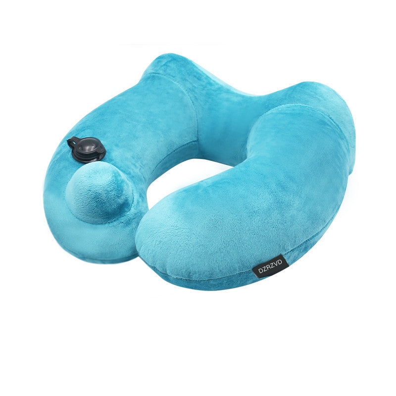 Premium Inflatable Travel Pillow with Hood for Comfort