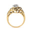Bague cocktail en or jaune 10K avec diamants en forme de fleur - Taille 7