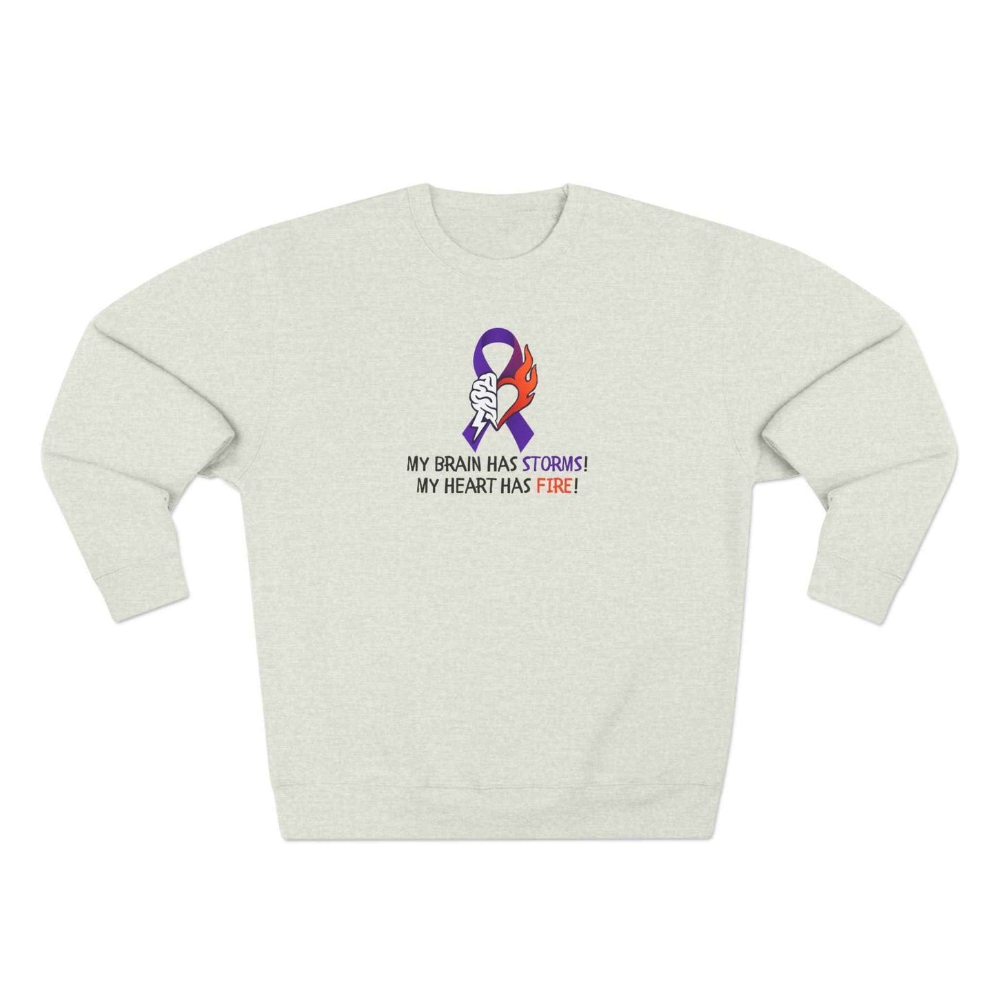 Epilepsy Awareness Unisex Sweatshirt - Brain Storms & Heart Fire