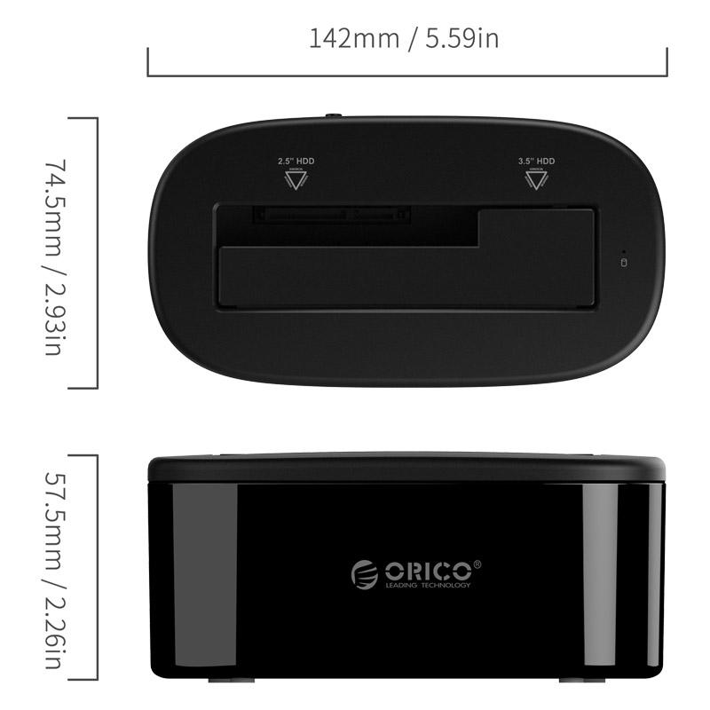 ORICO 6218US3 External HDD Docking Station 5Gbps USB 3.0 to SATA HDD Case Support UASP for 2.5/3.5 inch HDD/SSD 8TB - Korvel
